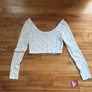 Long sleeve sheer crop top MOSSIMO supply co
